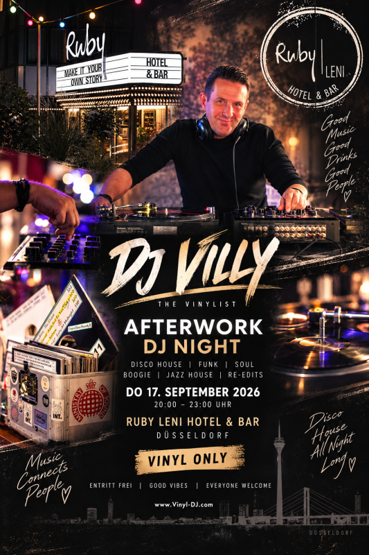 Vinyl DJ Düsseldorf – Afterwork im Ruby Leni mit DJ ViLLY