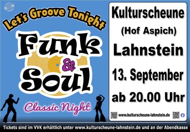 Funk & Soul Disco Classic Night „Vinyl Only“  in der Kulturscheune Lahnstein